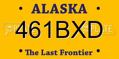 461BXD Alaska License Plate
