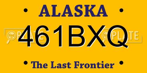 461BXQ Alaska License Plate