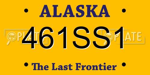 461SS1 Alaska License Plate