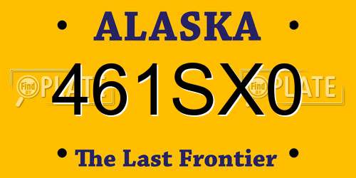 461SX0 Alaska License Plate