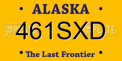 461SXD Alaska License Plate