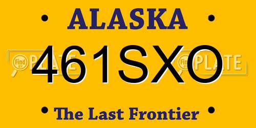 461SXO Alaska License Plate