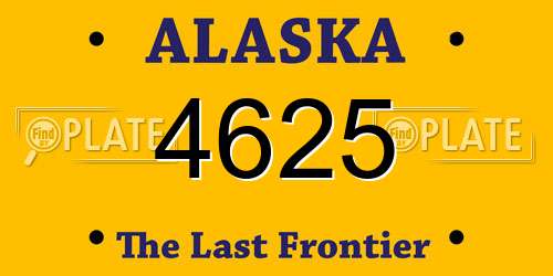 4625 Alaska License Plate