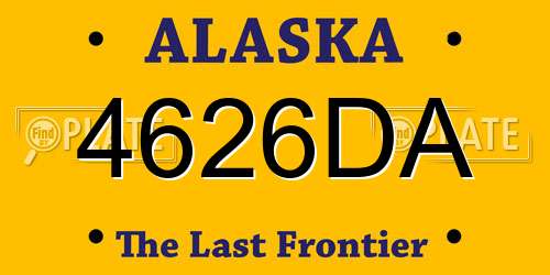 4626DA Alaska License Plate