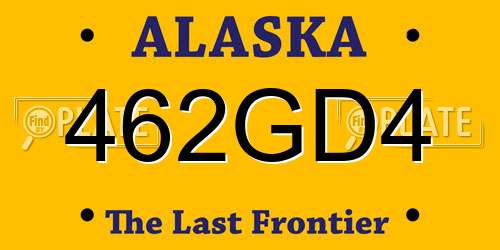 462GD4 Alaska License Plate