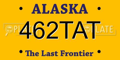 462TAT Alaska License Plate