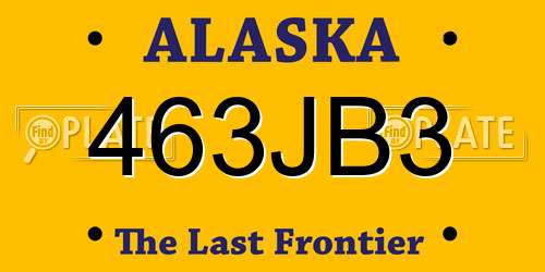 463JB3 Alaska License Plate