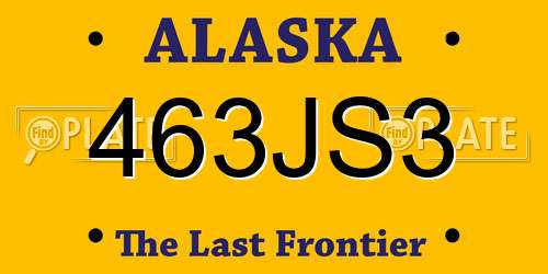 463JS3 Alaska License Plate