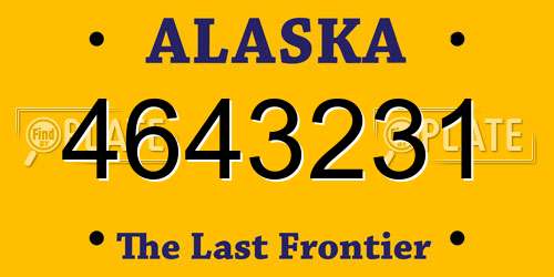 4643231 Alaska License Plate