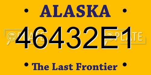 46432E1 Alaska License Plate