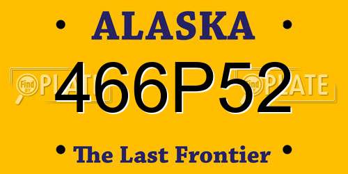 466P52 Alaska License Plate