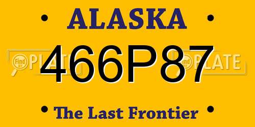 466P87 Alaska License Plate
