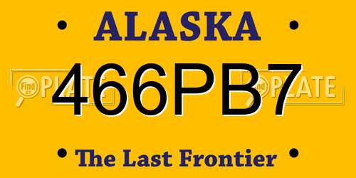 466PB7 Alaska License Plate