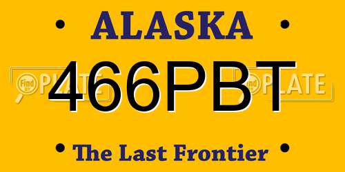 466PBT Alaska License Plate