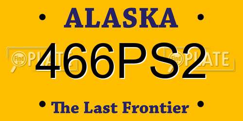 466PS2 Alaska License Plate