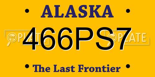 466PS7 Alaska License Plate