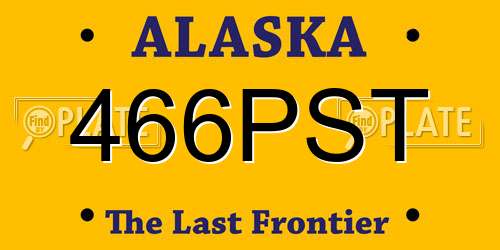 466PST Alaska License Plate