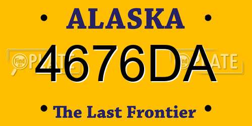4676DA Alaska License Plate