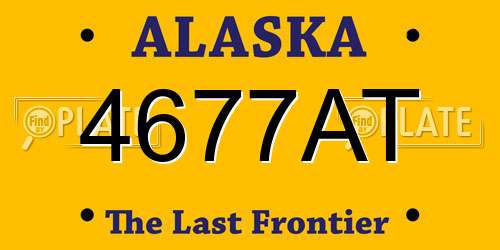 4677AT Alaska License Plate