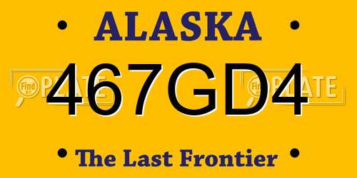 467GD4 Alaska License Plate
