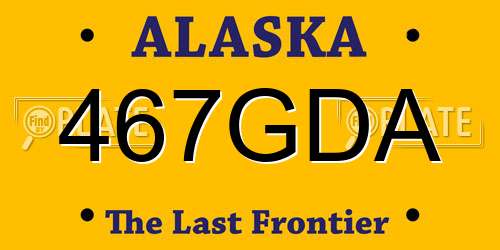 467GDA Alaska License Plate