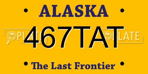467TAT Alaska License Plate