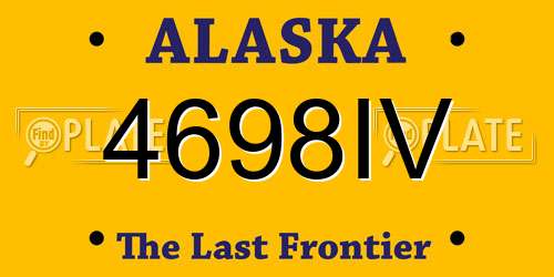 4698IV Alaska License Plate
