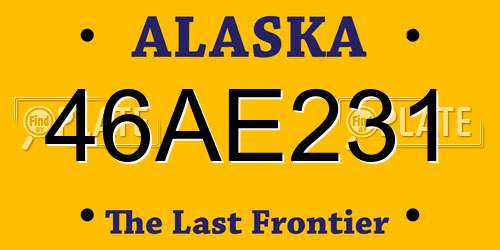 46AE231 Alaska License Plate