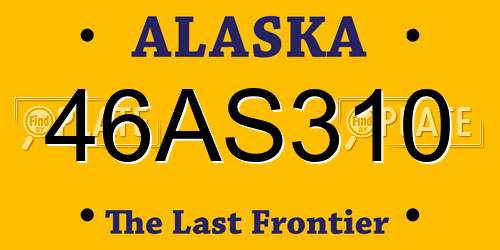 46AS310 Alaska License Plate