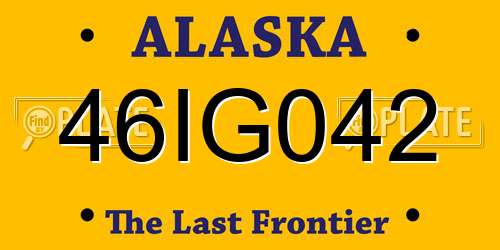 46IG042 Alaska License Plate