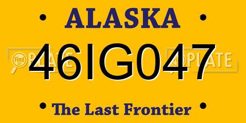 46IG047 Alaska License Plate