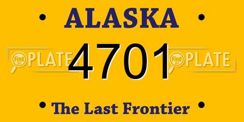 4701 Alaska License Plate