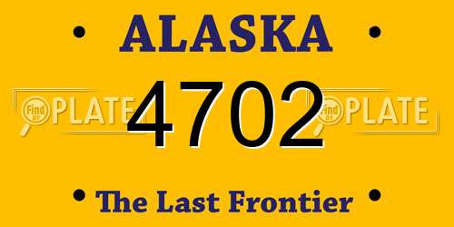4702 Alaska License Plate