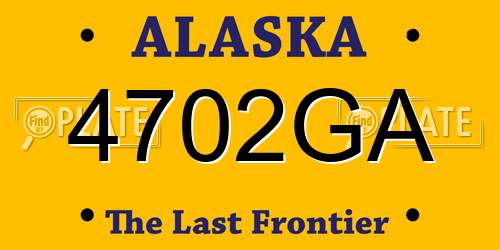 4702GA Alaska License Plate