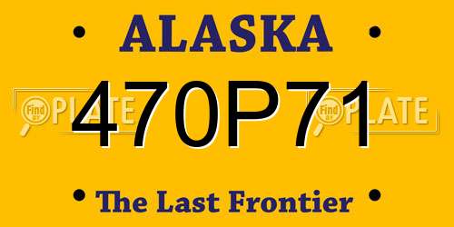 470P71 Alaska License Plate