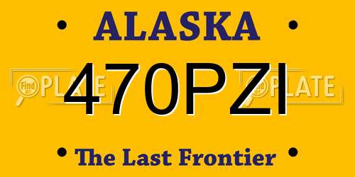 470PZI Alaska License Plate