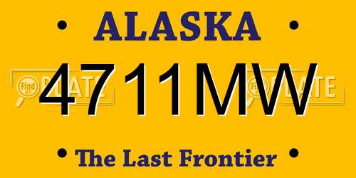 4711MW Alaska License Plate