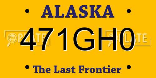471GH0 Alaska License Plate
