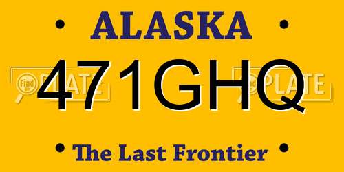 471GHQ Alaska License Plate