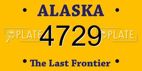 4729 Alaska License Plate