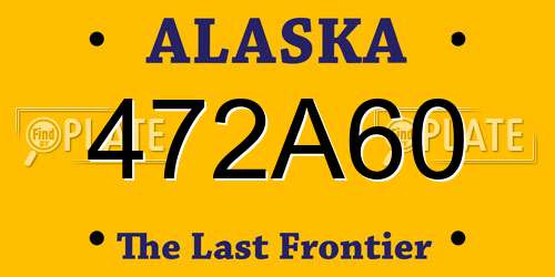 472A60 Alaska License Plate