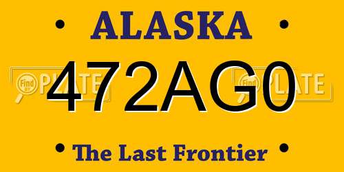 472AG0 Alaska License Plate