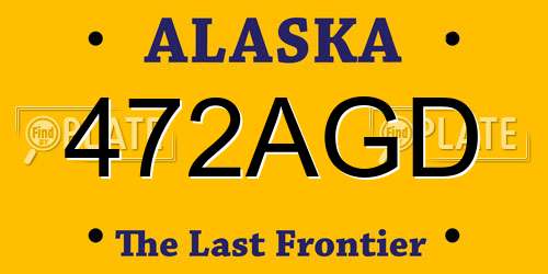 472AGD Alaska License Plate