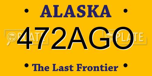 472AGO Alaska License Plate
