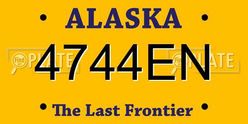 4744EN Alaska License Plate