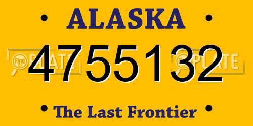 4755132 Alaska License Plate
