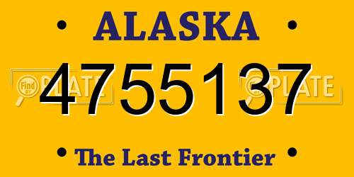 4755137 Alaska License Plate