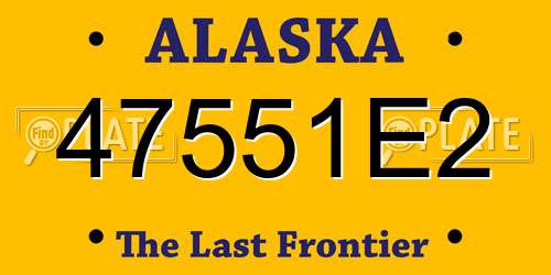 47551E2 Alaska License Plate