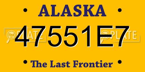 47551E7 Alaska License Plate