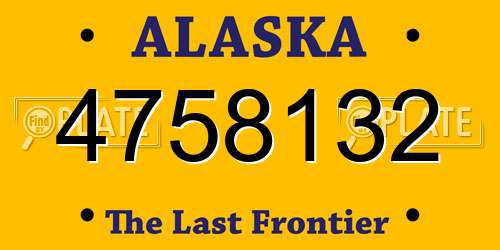 4758132 Alaska License Plate